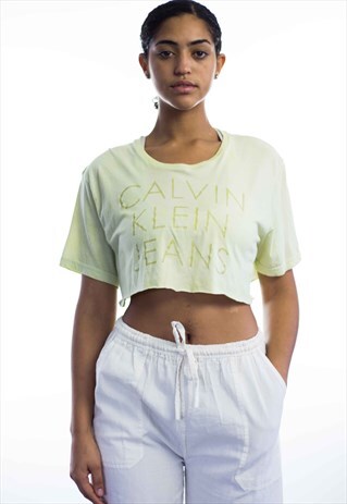 VINTAGE CALVIN KLEIN CROP TOP REWORKED 90S XL 2.5