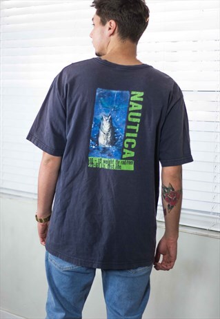VINTAGE NAUTICA T-SHIRT LOGO 90S XL 9.3