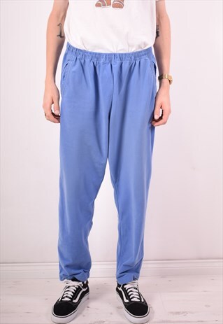 DIADORA MENS VINTAGE TRACKSUIT TROUSERS LARGE BLUE 90S