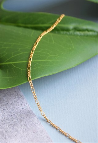 GOLD FILLED FINE FIGARO CHAIN CHOKER