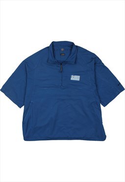 Vintage 90's Nike T Shirt Short Sleeves Quater Zip Blue
