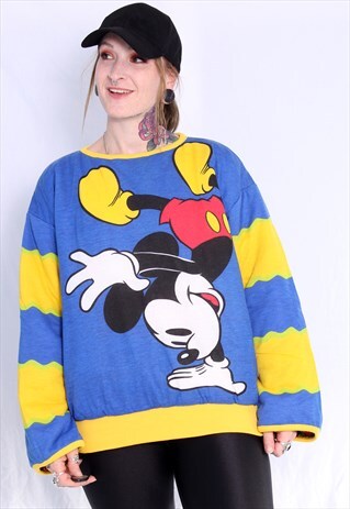 RARE REVERSIBLE VINTAGE MICKEY MOUSE PUFFA SWEATER