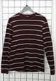 Vintage 90s Vans Striped Sweatshirt Maroon Size L