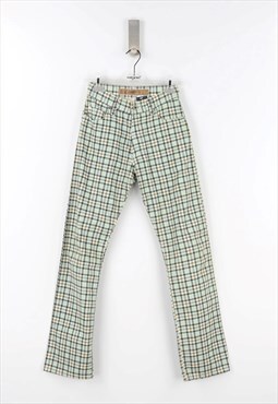 Vintage Energie Check Trousers in Green - W27 - L32