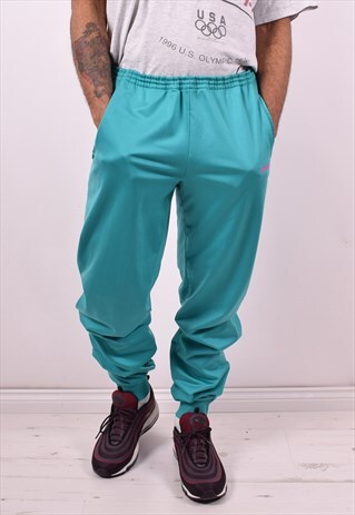 ADIDAS MENS VINTAGE TRACKSUIT TROUSERS W38 L34 TURQUOISE 90S