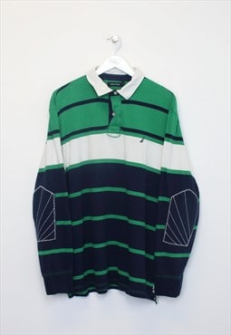 Vintage Nautica rugby shirt green and white. Best fits XL