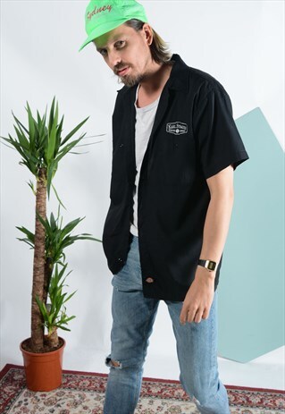 VINTAGE DICKIES WORKWEAR SHIRT IN BLACK