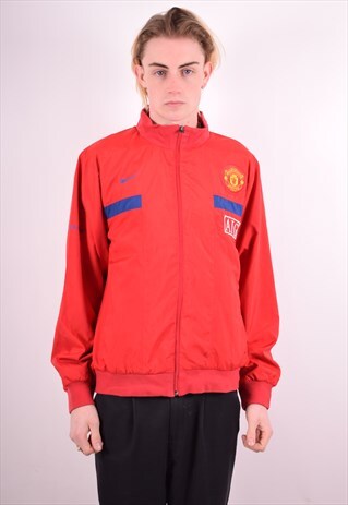 NIKE MENS VINTAGE TRACKSUIT TOP JACKET MEDIUM RED 90S