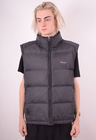 CHAMPION MENS VINTAGE PADDED GILET XL BLACK 90S