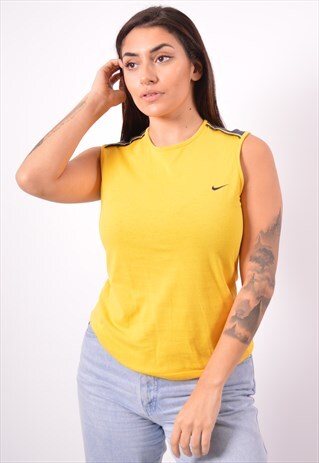 VINTAGE NIKE VEST TOP YELLOW