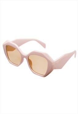 Fashionable Pastel Pink Sunglasses with Pink lens