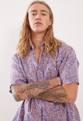 VINTAGE PATTERNED FESTIVAL SHORT SLEEVE SHIRT