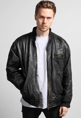 VINTAGE LEATHER BOMBER JACKET