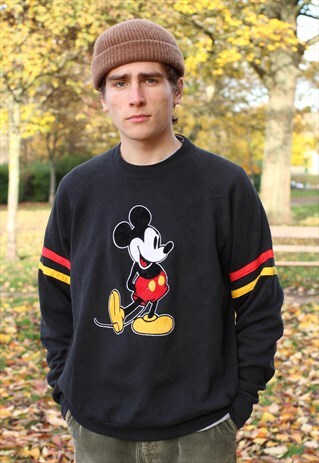 VINTAGE 90S DISNEY MICKEY MOUSE CREWNECK SWEATSHIRT BLACK