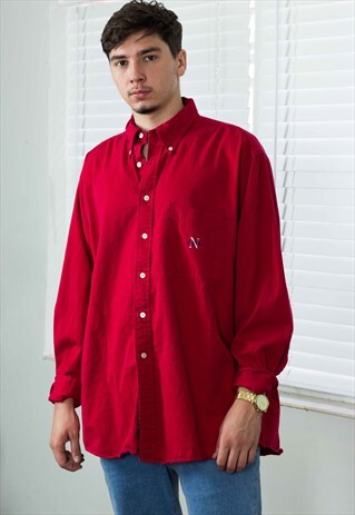 VINTAGE NAUTICA SHIRT LOGO 90S XL 16.3