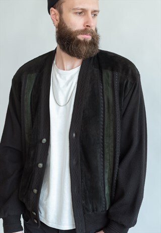 VINTAGE 80S DADS CARDIGAN WITH STRIPE PATTERN