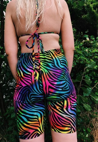 HIGH WAISED LYCRA SHORTS IN ZEBRA PRINT
