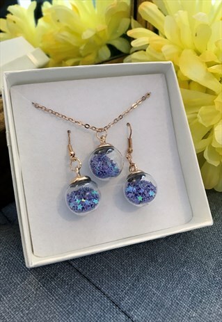 STARS NECKLACE & EARRINGS JEWELLERY SET