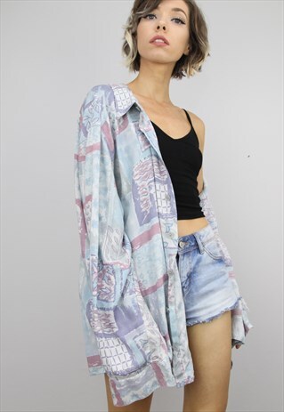 VINTAGE 80S/90S OVERSIZED PATTERNED SHIRT