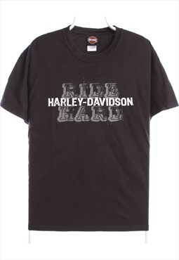 Harley Davidson Motor Cycle 90's Spellout Short Sleeve Back 