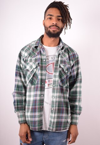 LEVI'S MENS VINTAGE SHIRT LARGE MULTI CHECK 90S