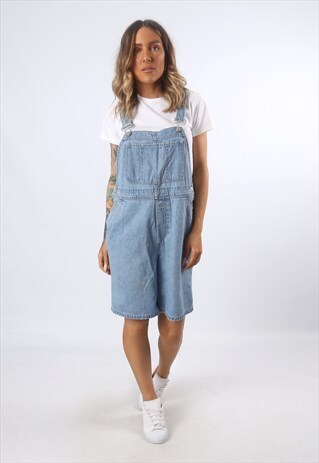 DENIM DUNGAREE SHORTS GAP VINTAGE UK 12 (64A)