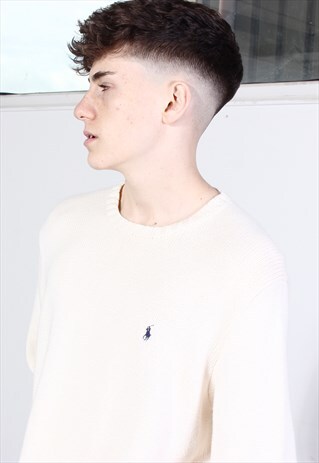 VINTAGE RALPH LAUREN BEIGE WOOLLEN JUMPER