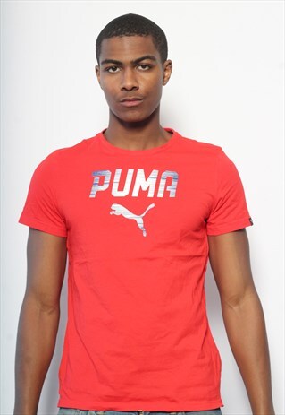 VINTAGE PUMA LOGO T-SHIRT RED