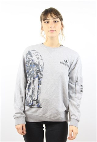 VINTAGE ADIDAS GRAPHIC GREY SWEATSHIRT