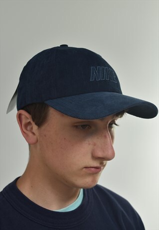 DEADSTOCK VINTAGE 00S NIKE CAP HAT CORD CORDUROY BLUE