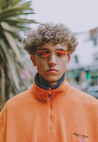 ORANGE FIRE FLAME OUT SUNGLASSES