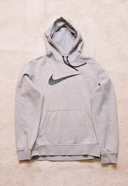 Nike Grey Big Logo Embroidered Hoodie
