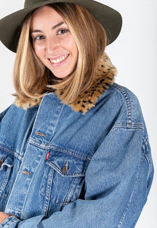 VINTAGE 80S LEVI'S REWORKED CONTRAST COLLAR JACKET /0187