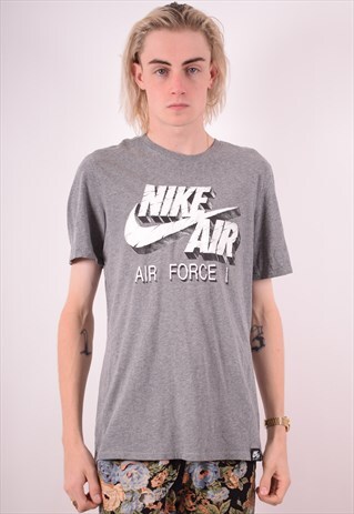 NIKE MENS VINTAGE T-SHIRT TOP MEDIUM GREY 90S