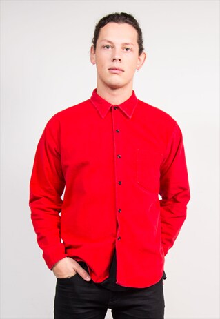 VINTAGE 90'S THICK RED FLANNEL SHIRT