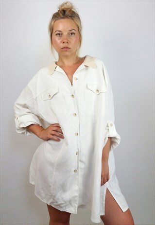 VINTAGE 90'S OVERSIZED BUTTON-UP SUMMER JACKET / COAT