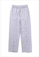 BUTTON UP PANTS WIDE CHECK PATTERN FLARE JOGGERS IN GREY