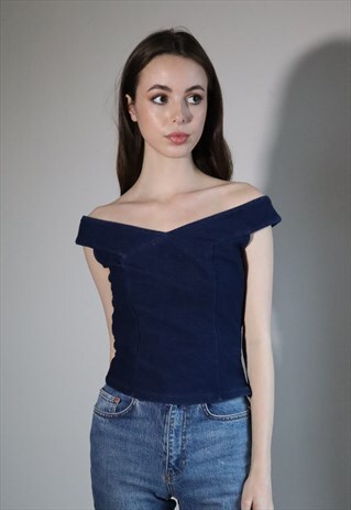 VINTAGE 90'S Y2K MISS SIXTY DENIM CROP TOP