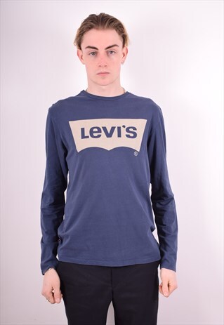 LEVI'S MENS VINTAGE TOP LONG SLEEVE MEDIUM BLUE 90S