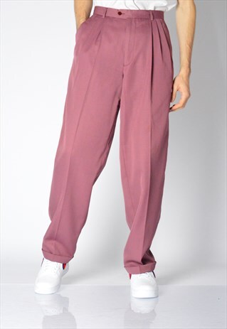 VINTAGE 80S DUSTY ROSE WOOL BLEND PANTS