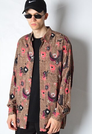 VINTAGE 90S COLOURFUL ABSTRACT LONG SLEEVE SHIRT