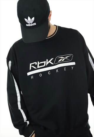 VINTAGE 90S REEBOK HOCKEY SWEATSHIRT BLACK