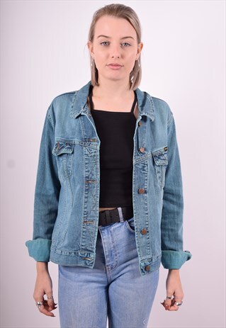 WRANGLER WOMENS VINTAGE DENIM JACKET MEDIUM BLUE 90'S