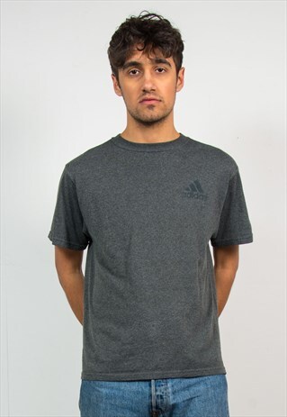 VINTAGE ADIDAS T-SHIRT GREY CREW NECK