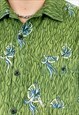 VINTAGE Y2K PRINTED SKATE SHIRT IN FLAMES PATTERN