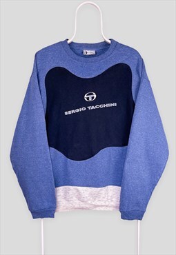 Vintage Reworked Sergio Tacchini Sweatshirt Blue Large