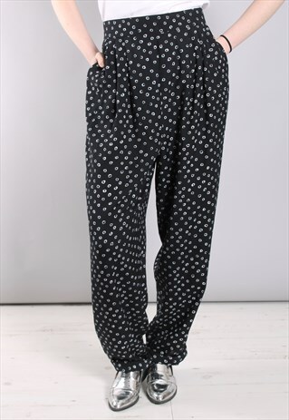 VINTAGE 80S PATTERNED HIGH WAISTED TROUSERS