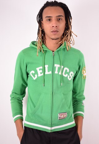 CHAMPION MENS VINTAGE CELTICS HOODIE SWEATER SMALL GREEN 90S