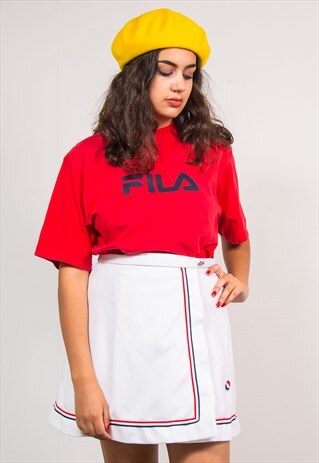 90'S VINTAGE WHITE WRAP AROUND MINI TENNIS SKIRT