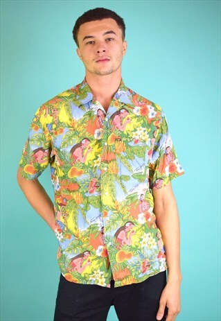 VINTAGE 90'S TOMMY HILFIGER HAWAIIAN PRINT SHIRT